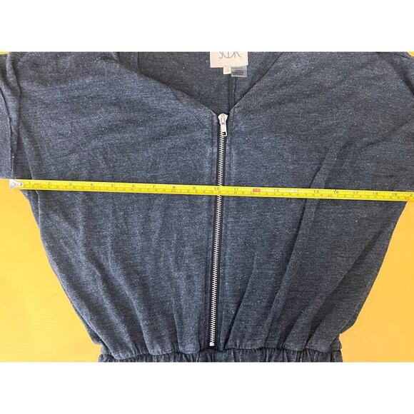 Chaser Newport Romper Washed Charcoal Short Sleeve Zip Front Romper Size S NWT - Picture 6 of 7